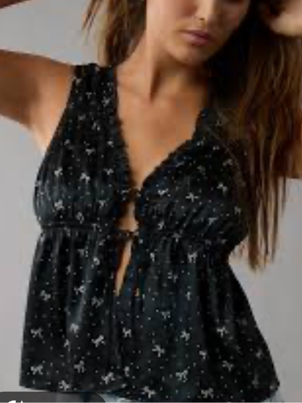 American Eagle Print Tie-Front Camisole
